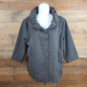 Good Fortune Women's Jacket Size L Gray Buttons FF